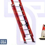16-step USA-made fiberglass extension ladder