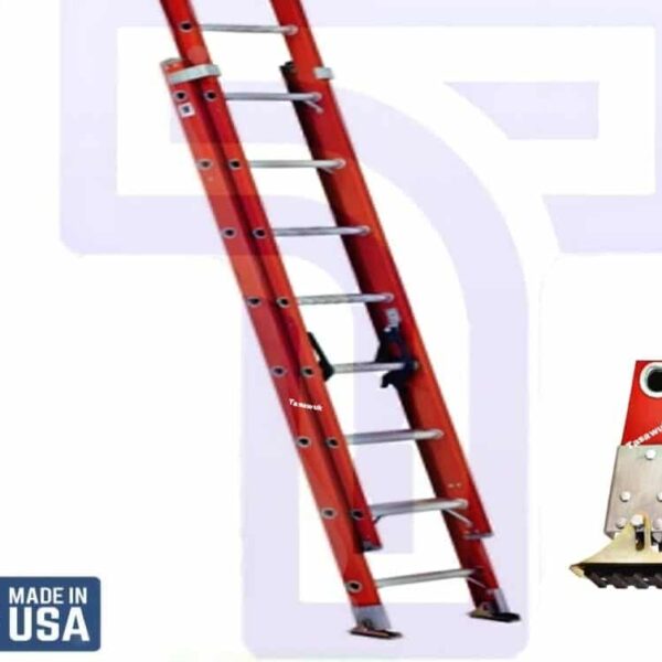 16-step USA-made fiberglass extension ladder