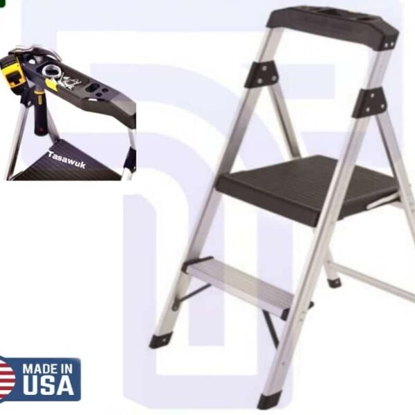 Aluminium 2-Step Ladder with Tools Holder for Home Use