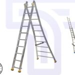 Compact and versatile Aluminium Ladder with 2x14 steps
