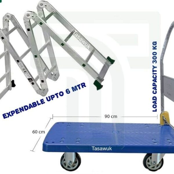 Ladder & Trolley Combo - 6m Ladder with 300kg Trolley Capacity
