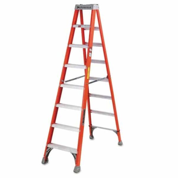 Heavy Duty Fiberglass Ladder - 9ft, 8 Steps