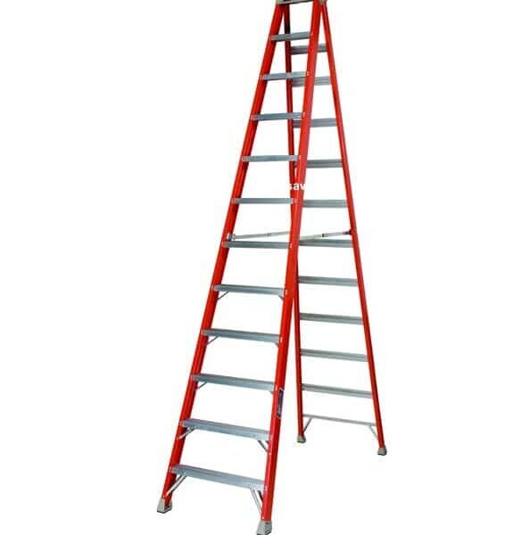 Heavy Duty Fiberglass Ladder - 12ft, 12 Steps