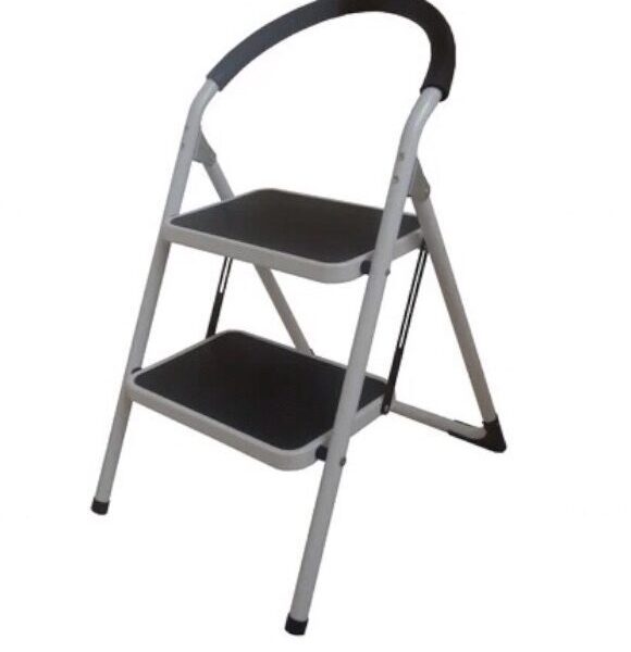 Steel Ladder White - 2 Steps