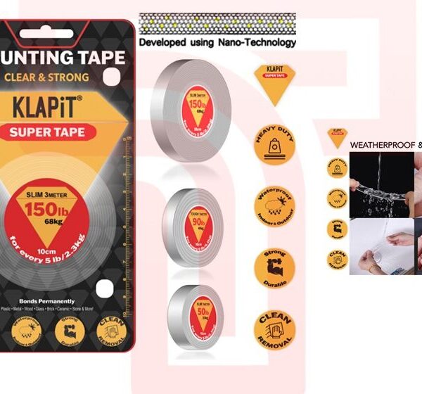 Easy Mounting Solution: Klapit Double-Sided Tape (3m, 68kg)