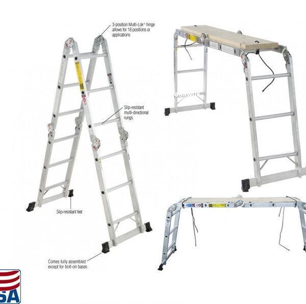4.88m Aluminium Folding Ladder for Safe High Reach