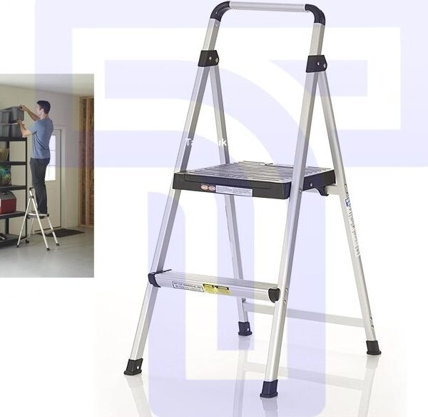 Easy-to-store folding 2-step step stool