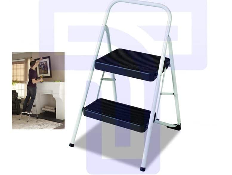 Portable 2-step folding step stool for home tasks