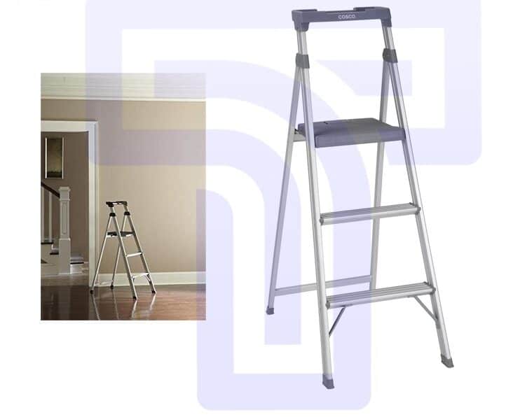 Lightweight 3-step folding stool for easy access