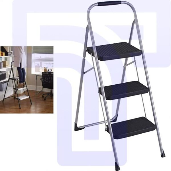 3-step folding stool for easy reach and storage
