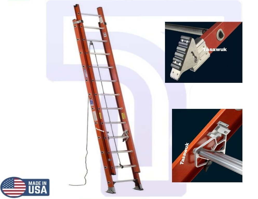 24ft USA-made fiberglass extension ladder