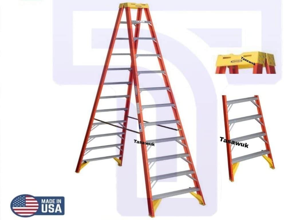 12ft Fiberglass Step Ladder for heavy-duty tasks