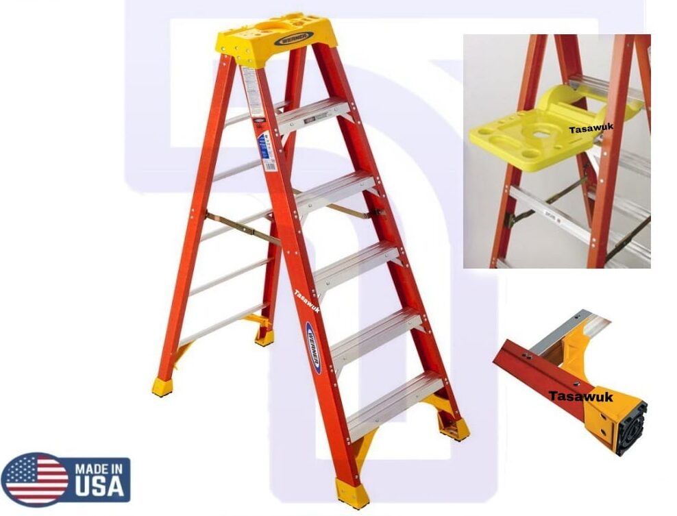 6ft Fiberglass Ladder reaching high spaces