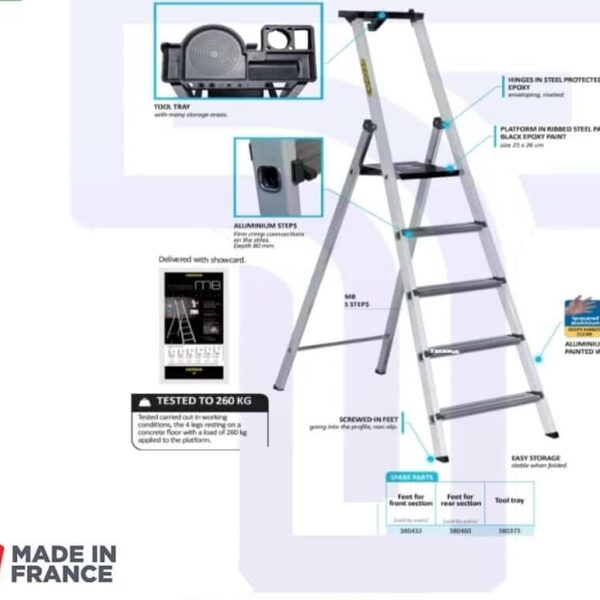 Professional Ladder - 6ft Height, Made in France