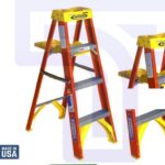 4ft Fiberglass Twin Ladder with paint tray and tool holes