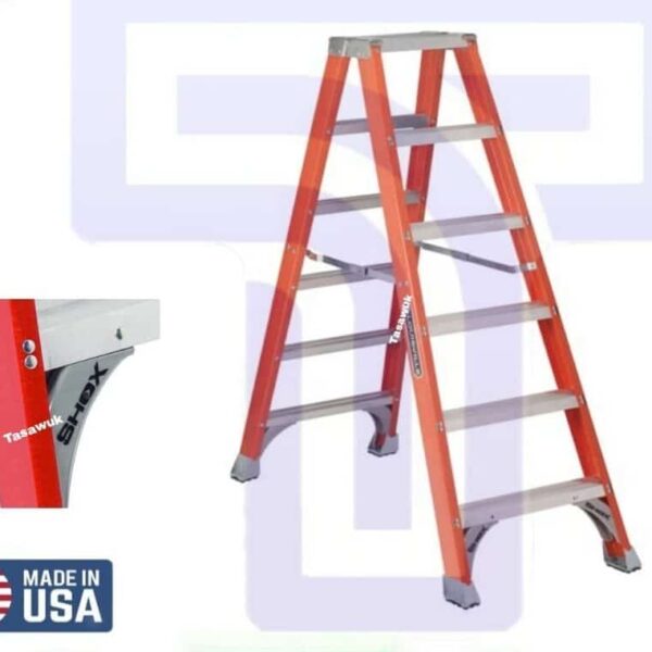 Dual-sided 6ft Fiberglass Twin Ladder in action