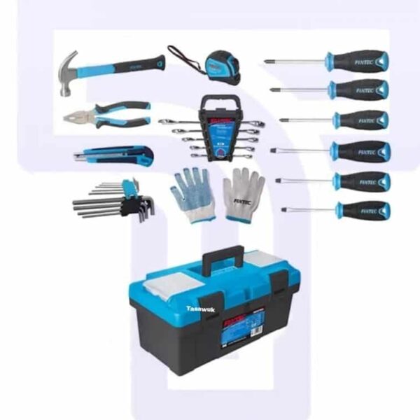 26pcs Hand Tools Set with Duty Plastic Tool Box 17"