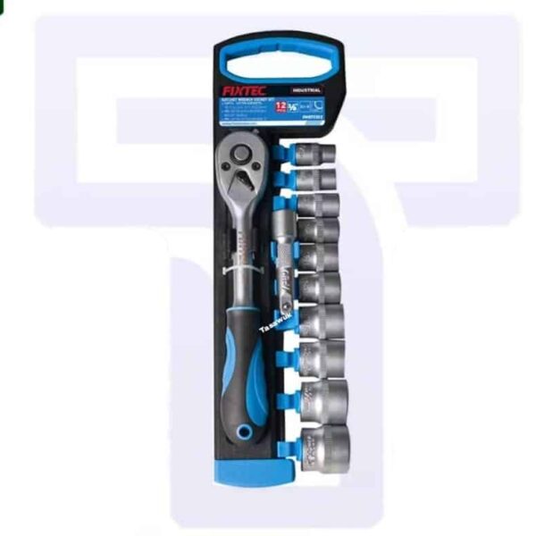 12pcs 1/4" Ratchet Handle With Sockets Set