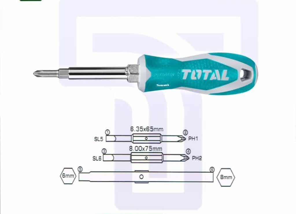 Compact & Multifunctional: Total 6-in-1 Multi-Bit Screwdriver