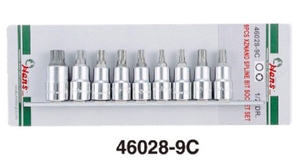 9PCS XZNAND SPLINE BIT SOCKET SET