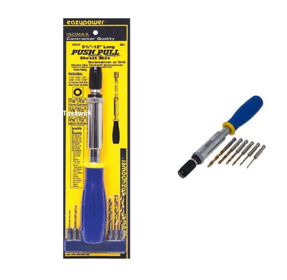 Screwdriver with drill bit, 7pc