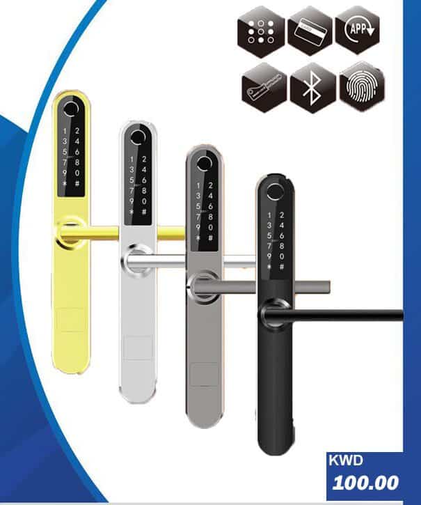smart door lock with handles in different colours