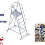 Warehouse Platform Ladder with 5 Steps and 1 Platform