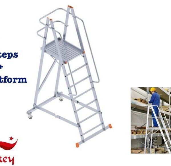 Warehouse Platform Ladder with 5 Steps and 1 Platform