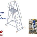 Warehouse Platform Ladder with 6 Steps and 1 Platform