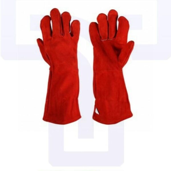 Leather Welding Gloves Red