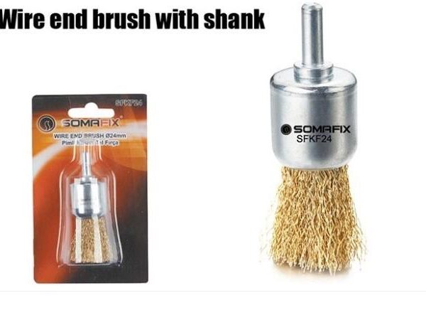 Wire end brush with shank