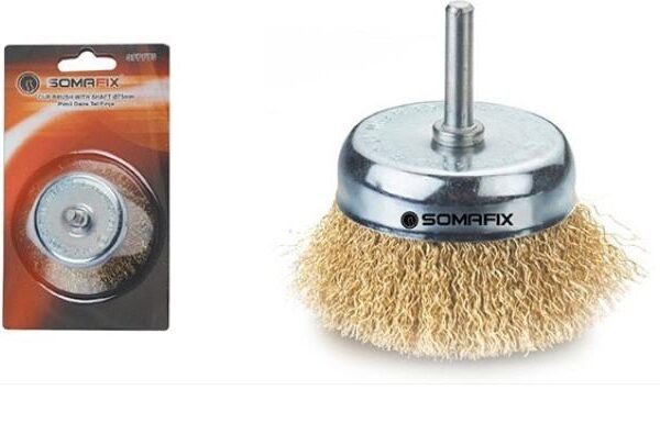 Wire cup brush with shank