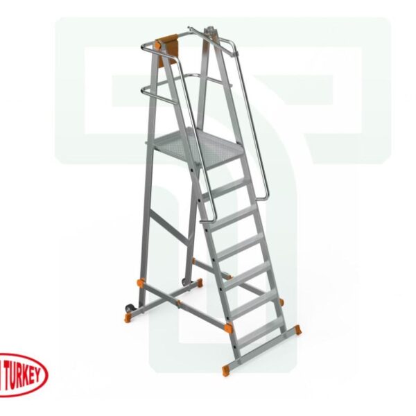 Platform Ladder ALMN with 8 Steps and 232 cm Height