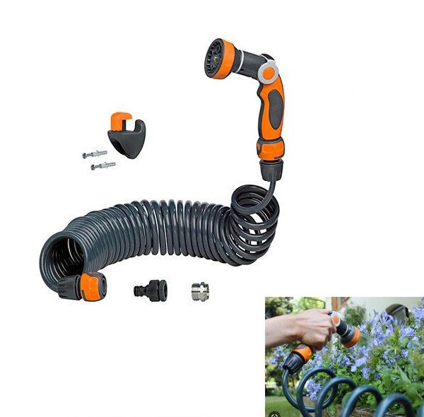 compact self-coiling spiral hose