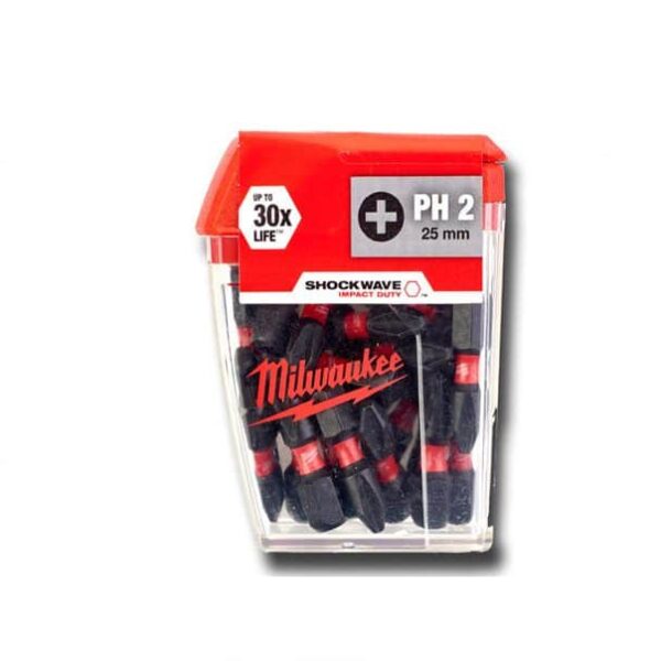 Milwaukee PH2 Shockwave Screw Bits