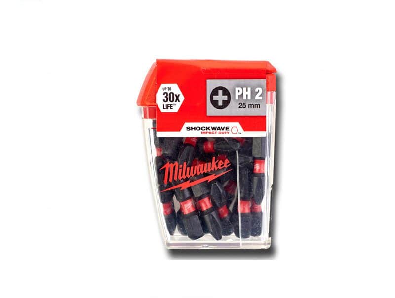 milwaukee 4932430853 Milwaukee PH2 Shockwave Screw Bits - Image 1