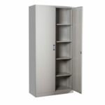 steel cabinet with 5 shelves workspace