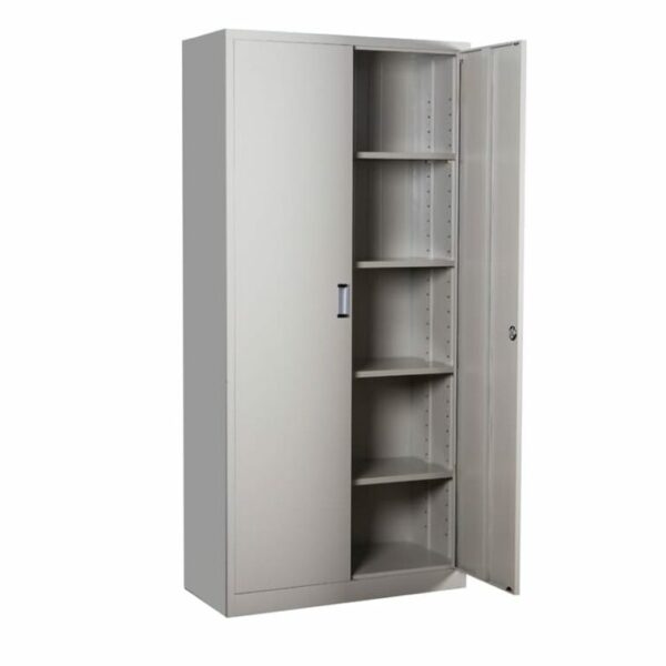 steel cabinet with 5 shelves workspace