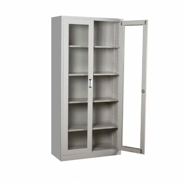 steel cabinet with glass door display