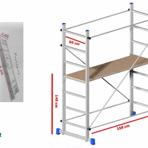 Marchetti 218cm Mobile Aluminium Scaffolding Made in Italy