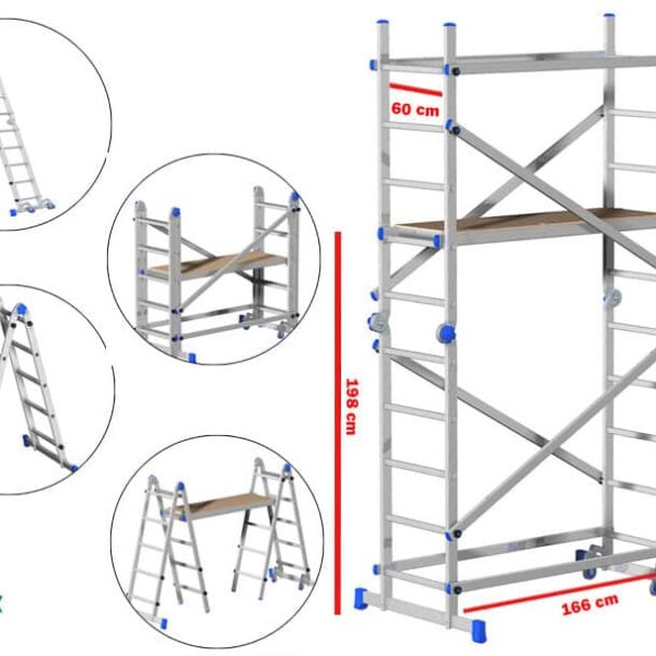 Marchetti 300cm Mobile Aluminium Scaffolding Made in Italy