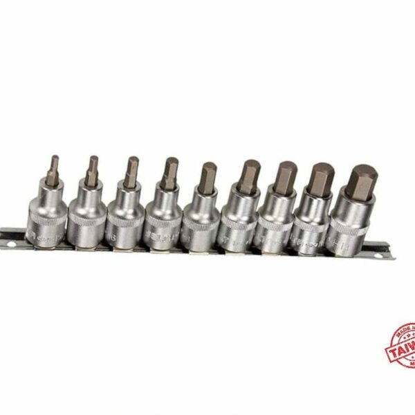 Selta 9pcs Hex Bit Socket Rail