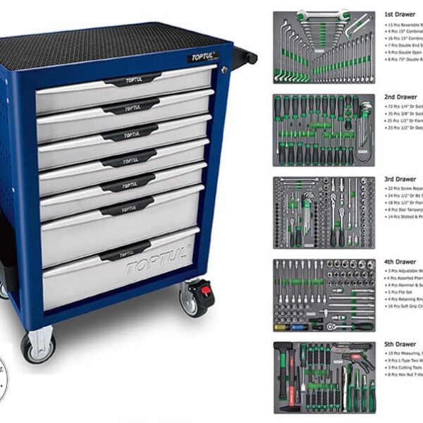Toptul 7 Drawer Trolley with Tools
