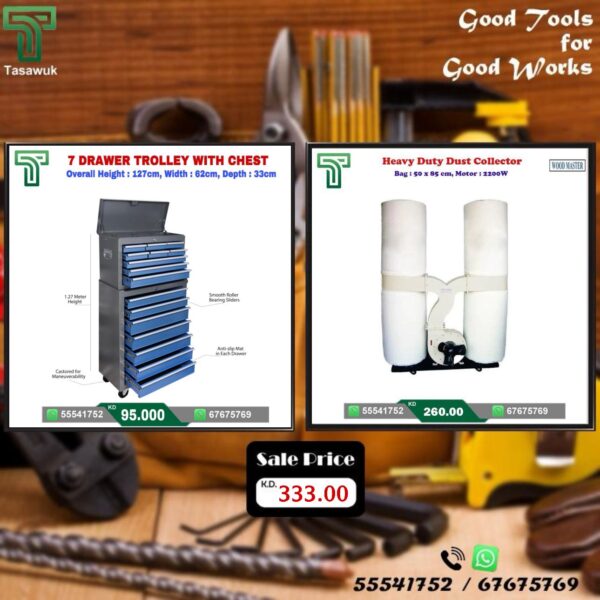 7 Drawer Trolley with Industrial Dust Collector