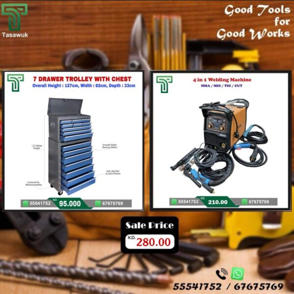 7 Drawer Trolley with 4 in 1 Welding Machine