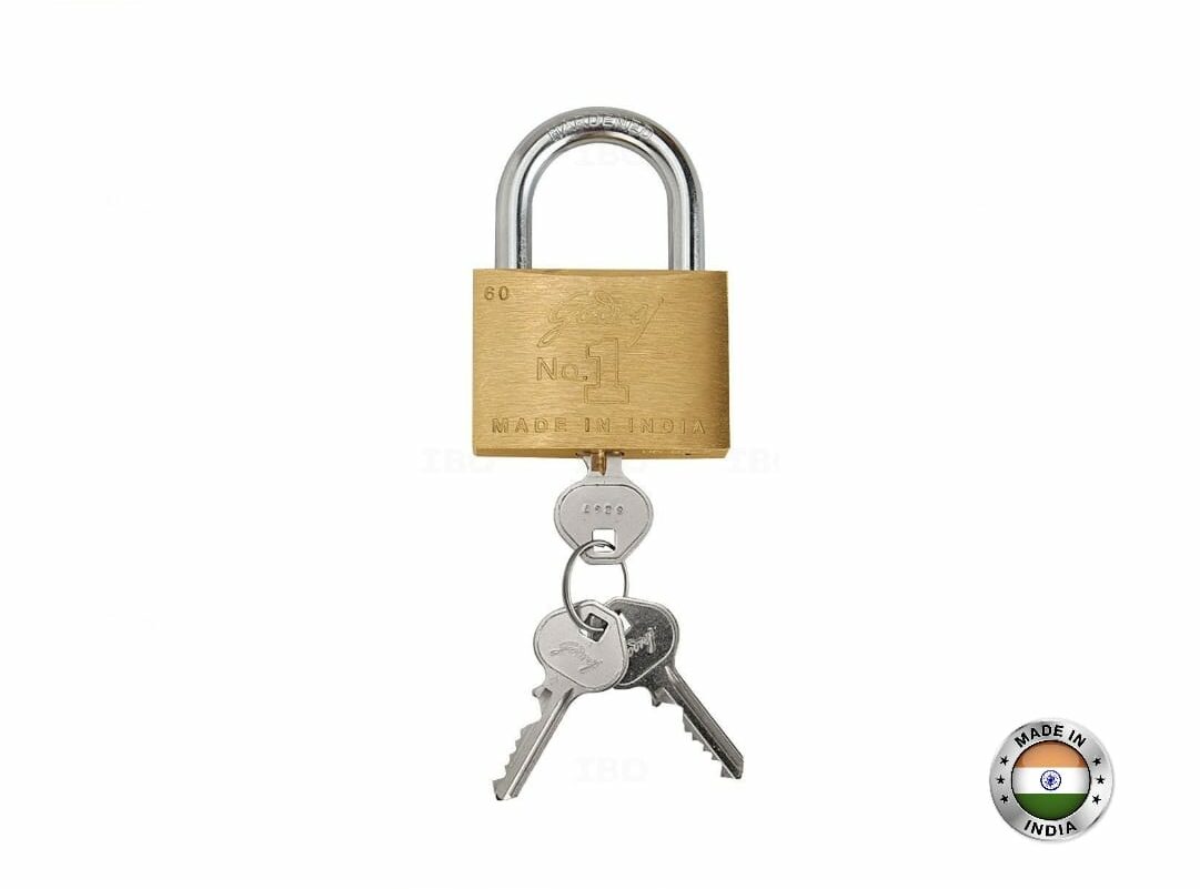 Godrej Pure Brass Lock, 60mm Brass Padlock, High Security Padlock