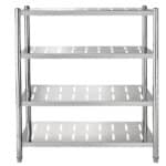perforated stainless steel 4 level shelf storage