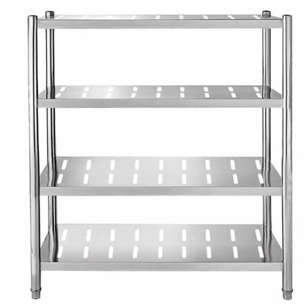 perforated stainless steel 4 level shelf storage