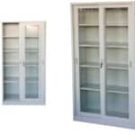 single glass door steel cabinet storage