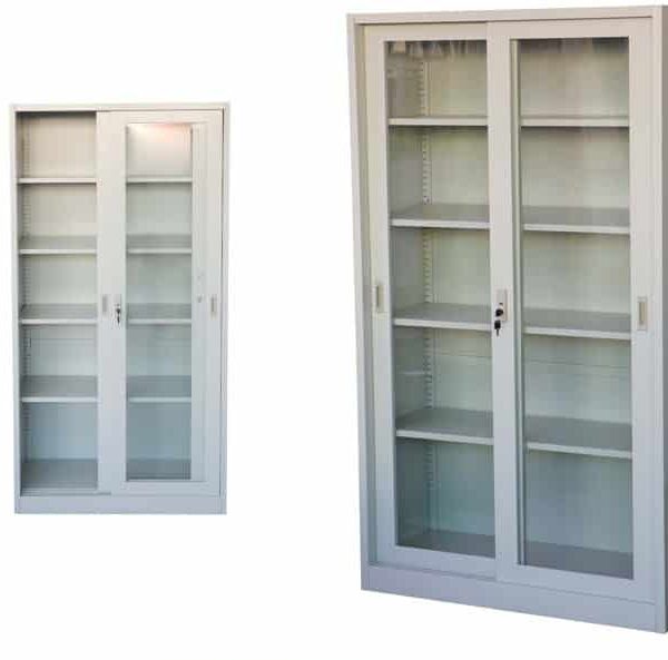 single glass door steel cabinet storage